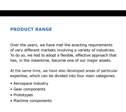 product range