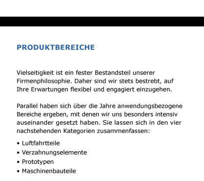 Produktbereiche
